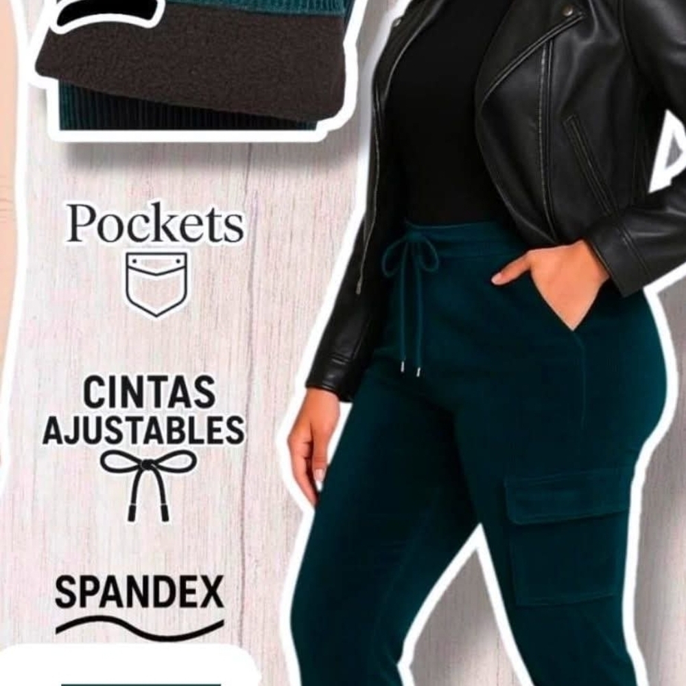 Women's Teal Adjustable Pants with Pockets